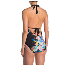 Laundry Shelli Segal Rain florist Plunge One Piece Swimsuit, Large