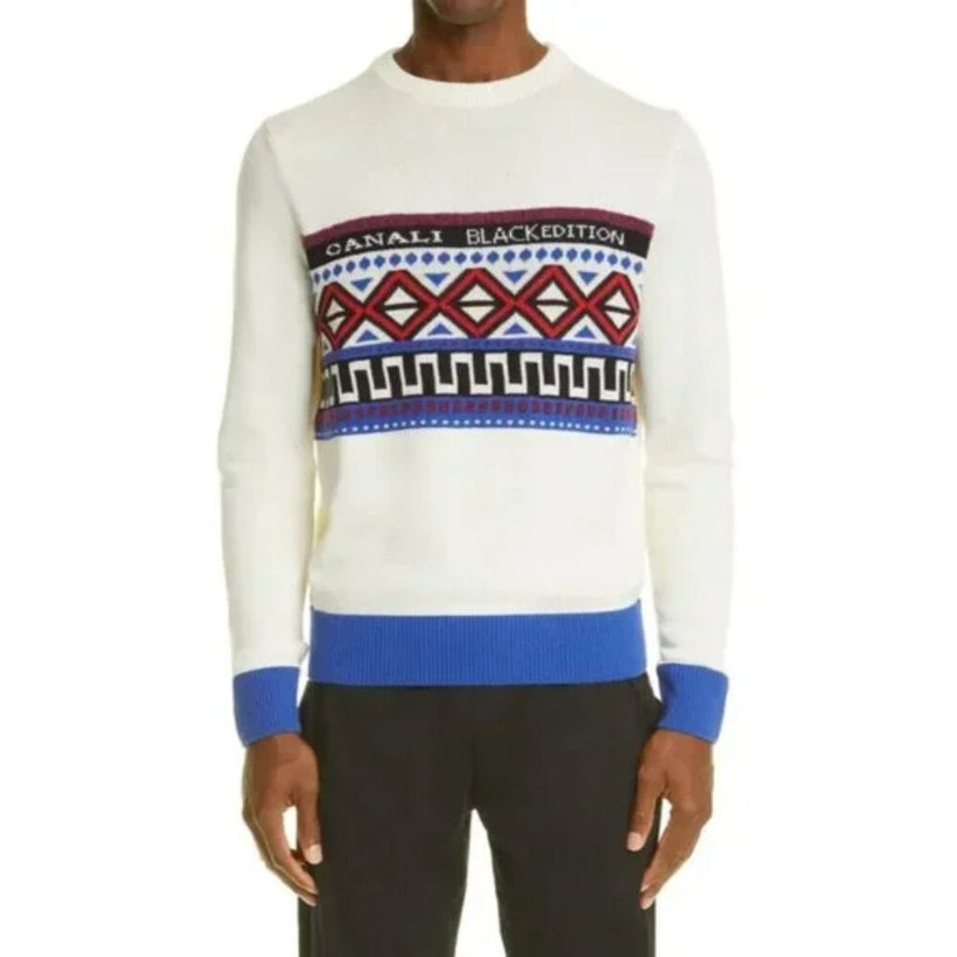 New 535$ Canali Black Edition Logo Crew Sweater Men's Sizes 48 / 50 / 52 / 54
