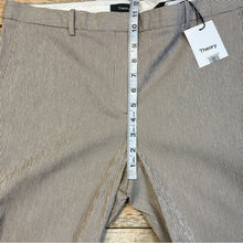 NWT Theory Treeca Seersucker Straight-Leg Ankle Pants in Beige and White