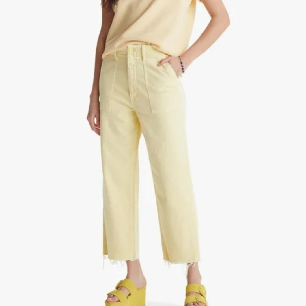 Mother Patch Pocket Private Ankle Fray , Sun Yellow, 26 NWOT