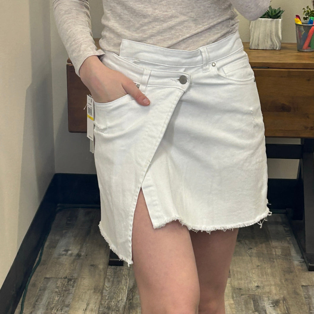 White Denim Tinseltown Wrap Skirt Medium