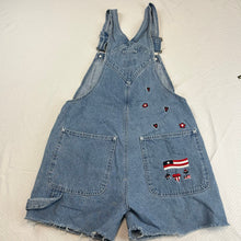 American Flag Carpenter Shortalls Small Y2K