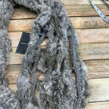 Marcus Adler Ruffled Grey Infinity Real Rabbit Fur Scarf NWT