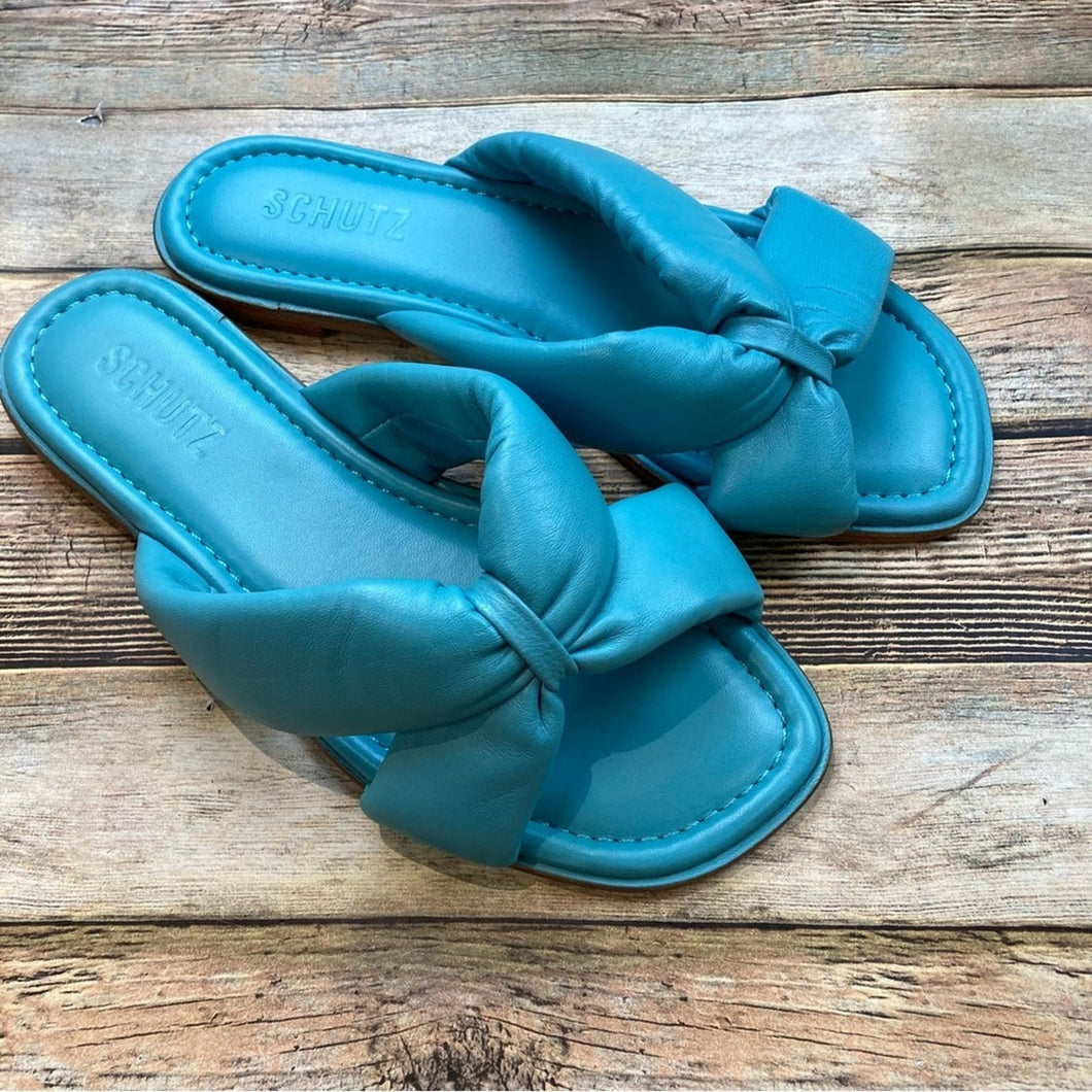 Women's Schutz Fairy Slide Sandal, Size 6 M - Blue