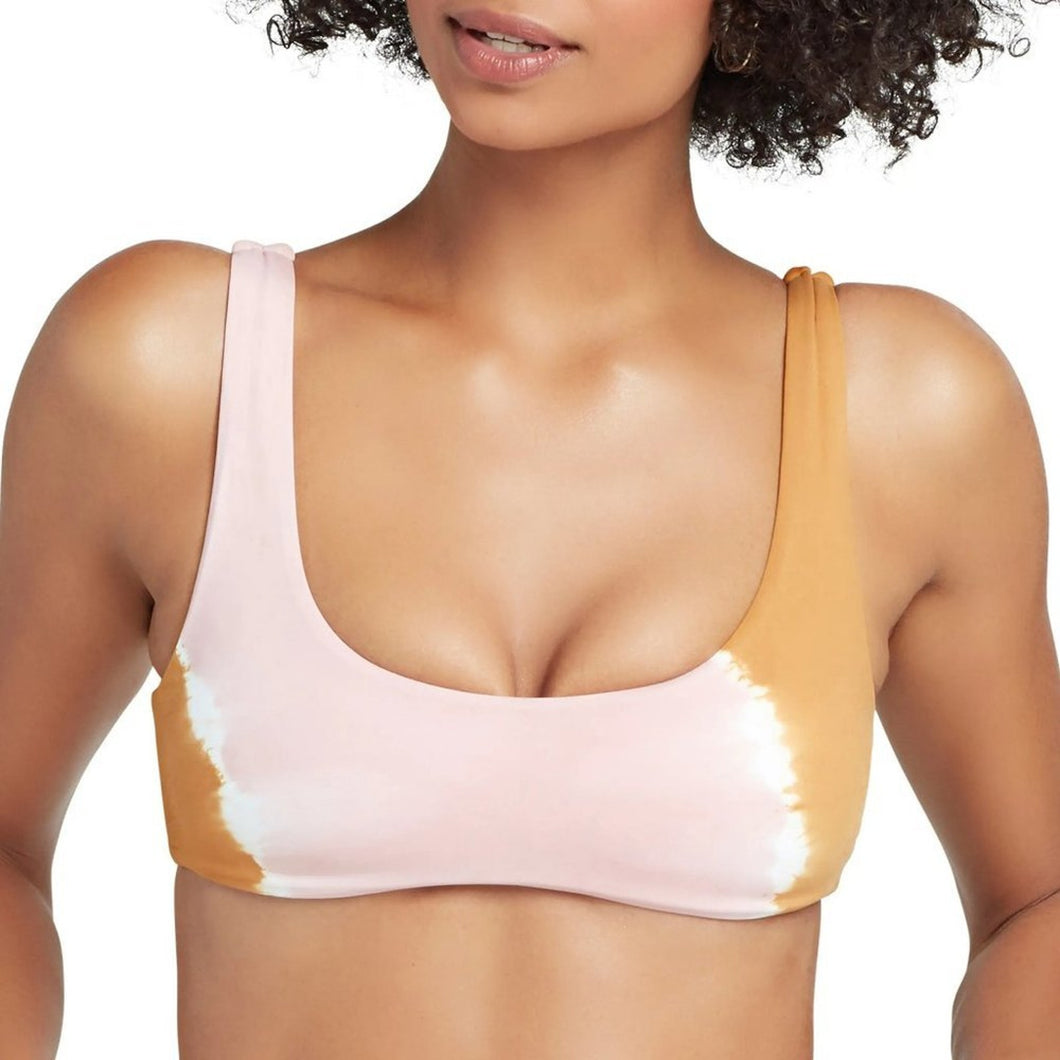 L*SPACE-Tie Dye Bikini Top, Size X-Large in Stripe Tie Dye