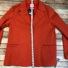 St. John Notch Collar Milano Knit Jacket In Burnt Orange Size 14 NEW