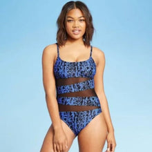 Snake Print Mesh One Piece NWT