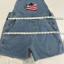 American Flag Carpenter Shortalls Small Y2K