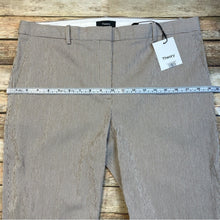 NWT Theory Treeca Seersucker Straight-Leg Ankle Pants in Beige and White