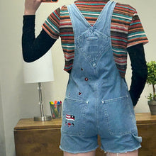 American Flag Carpenter Shortalls Small Y2K