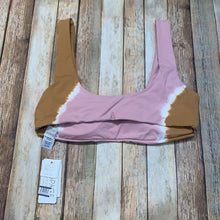 L*SPACE-Tie Dye Bikini Top, Size X-Large in Stripe Tie Dye