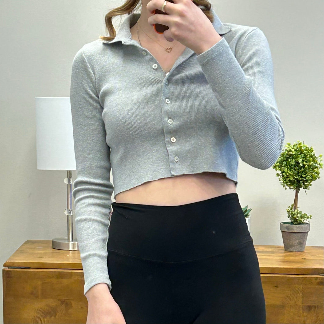 Brandy Melville Ribbed Cropped Long Sleeve