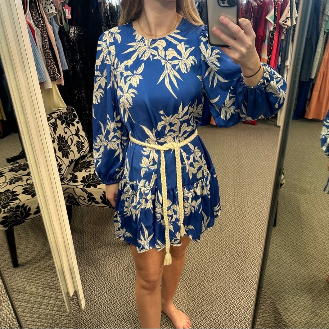 Alexis x Floral Rope Belt Tiered Dress NWT Small