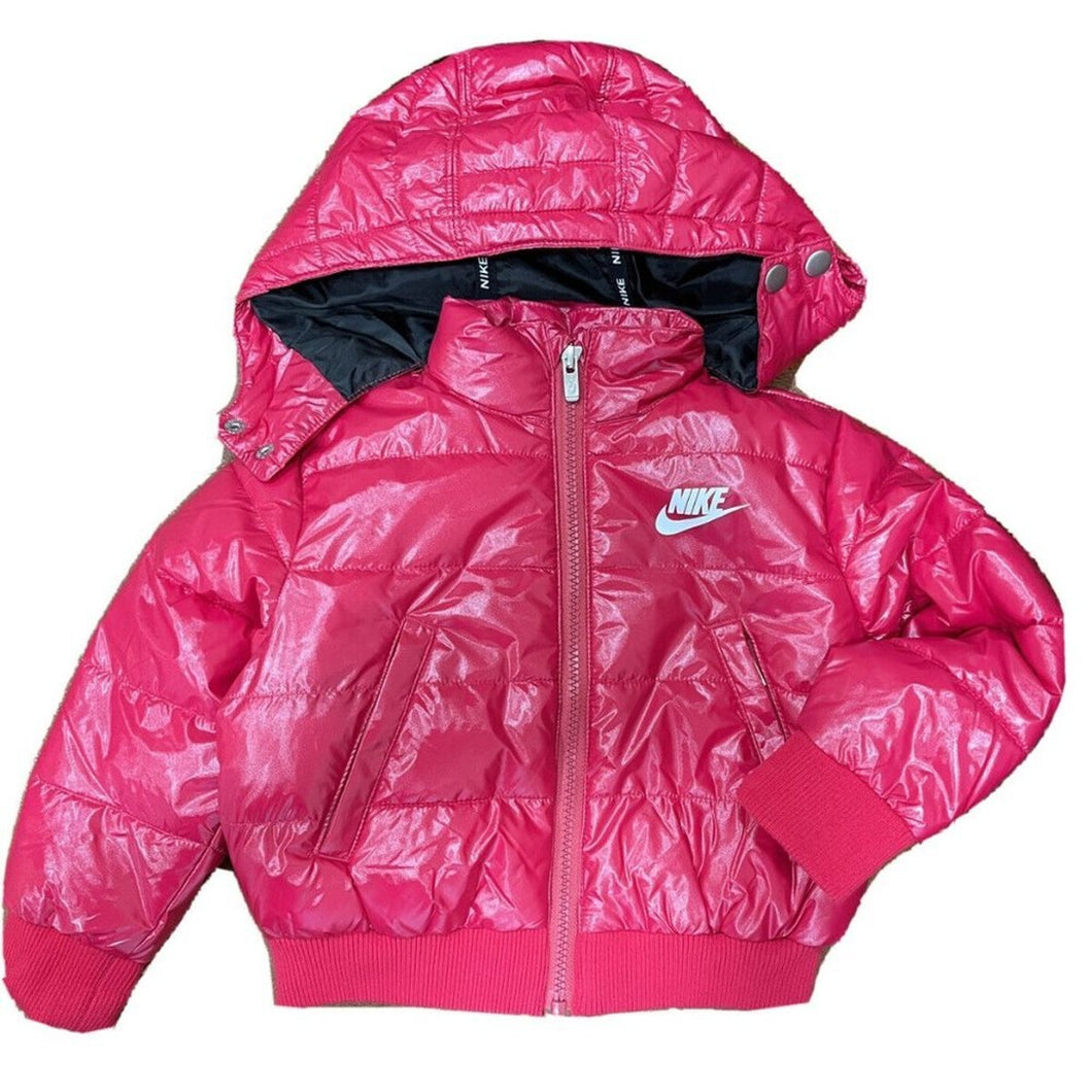 Nike Kids Polyfill Bomber Puffer Jacket 2T Hot Pink