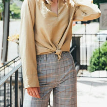 BLDWN High Rise Wide Plaid Pant Size 28 NEW