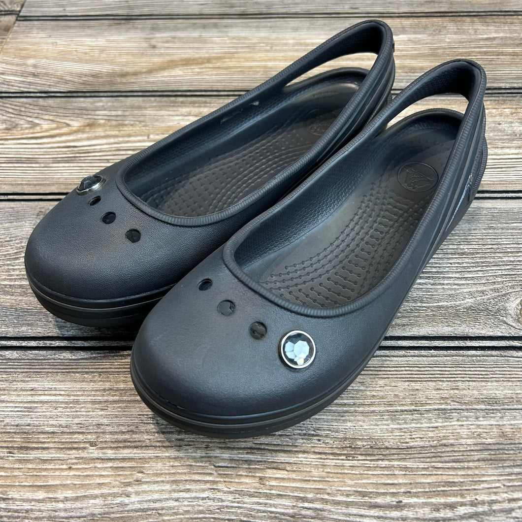 Crocs Genna II Gem Flat Slip On Junior Girls Sz 4 Slingback Shoes