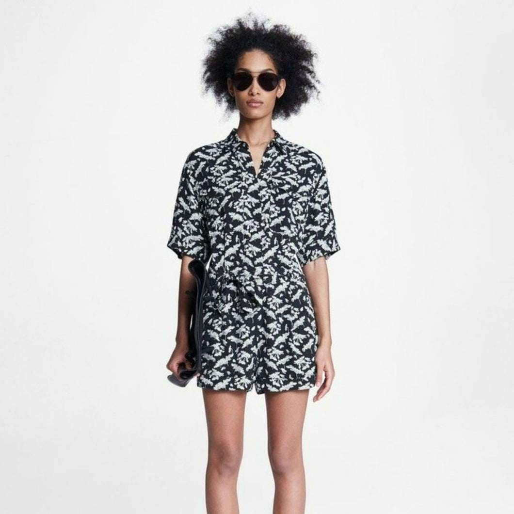 Rag & Bone Women's Black Surplus Floral Viscose Romper Classic Fit Romper