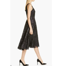 Lela Rose Floral Jacquard A-Line Dress, Size 20 - Black NEW
