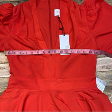 One33 Social Plunge Neck Balloon Long Sleeve Cocktail Minidress, Size 6 - Orange