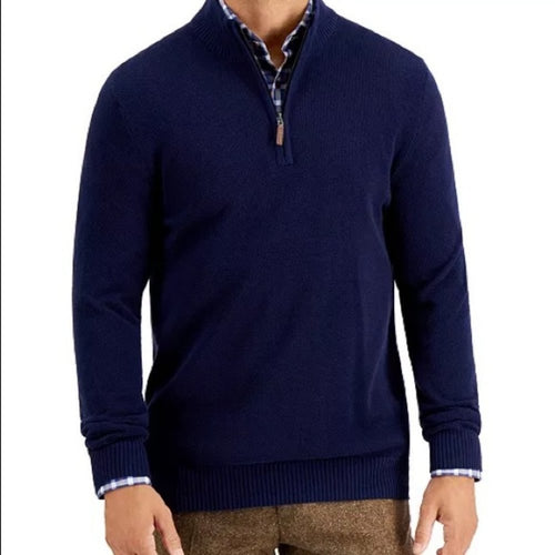 Club Room Quarter-Zip Textured Sweater NWT