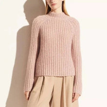 Vince Chunky Knit Pullover High Neck Pink Wool Alpaca Blend Sweater Large NWT