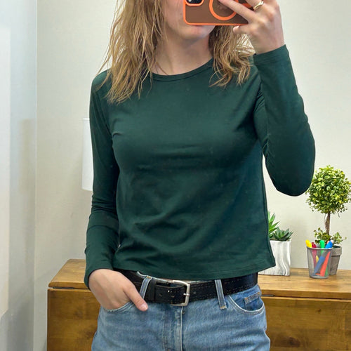 Forest Green Athleta Cotton Blend Long Sleeve XXS