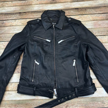 Sam Edelman Single Breasted Black Lamb Leather Moto Jacket Medium