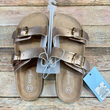 Cat & Jack Kids Drew Sandals Slip-On Footbed Rose Gold Buckles Girls Size 13 NEW