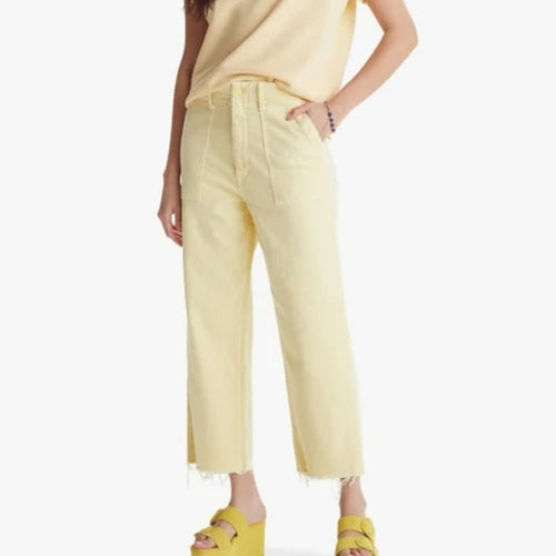 Mother Patch Pocket Private Ankle Fray , Sun Yellow, 26 NWOT