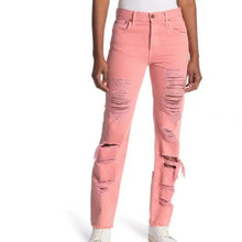 ALICE + OLIVIA- Genevieve Double Ripped Jeans in Rose, 28 Waist
