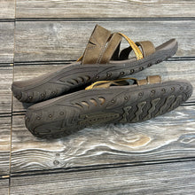 Skechers Reggae Brown Rattan/Wicker Strappy Leather Slip On Sandals Size 11