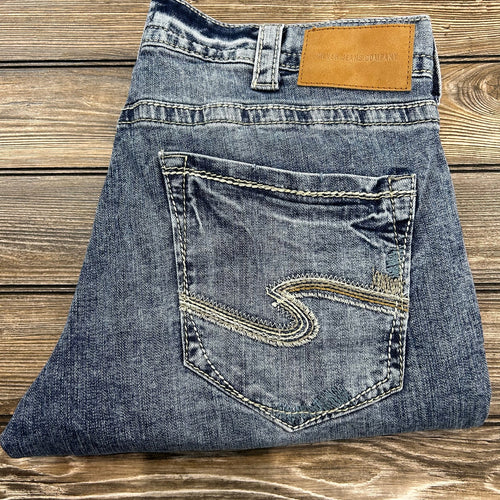 Silver Eddie Men's Straight Jeans 36x32