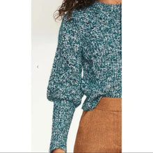 New Veronica Beard Roopa Puff sleeve wool sweater in Petrol Medium