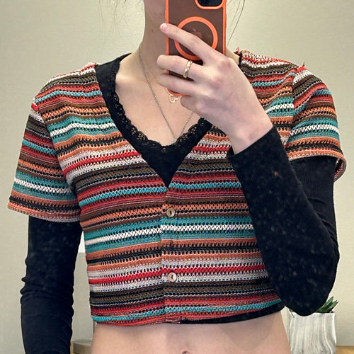 Crop Button Up Top