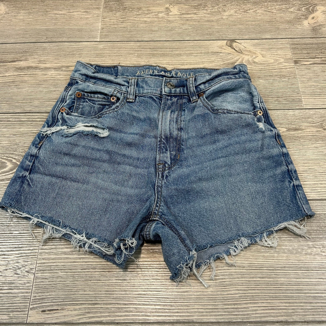 American Eagle Highest Rise Cut Off Denim Shorts Size 2 EUC