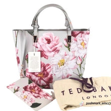 Ted Baker Jovelle Floral Purse Leather Handbag Flowers Pink Grey Tote