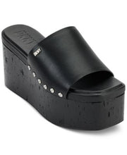 DKNY Alvy Studded Platform Wedge Sl Black M NWT 8