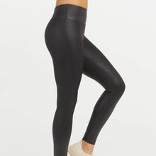 SPANX- Faux Leather Leggings, Black, Petite