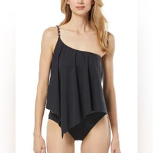 MICHAEL KORS Women's Chain-Trim One-Shoulder Tankini Top NWT Medium