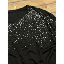 Y2K Black Studded Oversized Crop Top, Size Small/Medium
