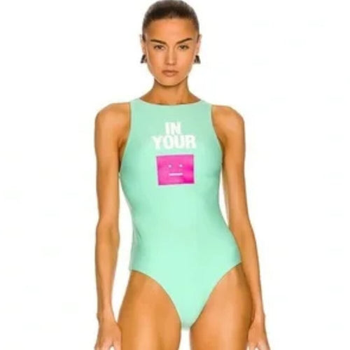 Acne studios swimsuit one piece let’s face it in mint green  NEW