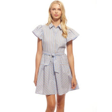 Shoshanna Hayworth Pinstripe Mini Shirt Dress Size 12