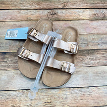 Cat & Jack Kids Drew Sandals Slip-On Footbed Rose Gold Buckles Girls Size 13 NEW