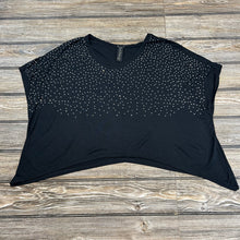 Y2K Black Studded Oversized Crop Top, Size Small/Medium