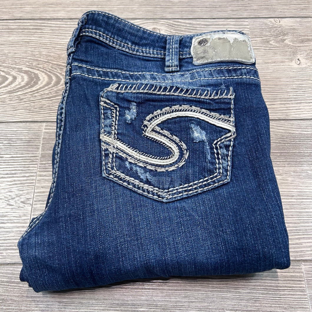 Silver Jeans Co Aiko Baby Boot Jean Medium Dark Wash 31x33 GUC