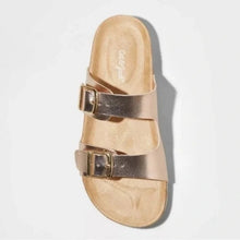 Cat & Jack Kids Drew Sandals Slip-On Footbed Rose Gold Buckles Girls Size 13 NEW