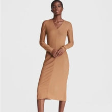 Rag & Bone The Bias Rib Midi Dress Knit Dress Camel NWT