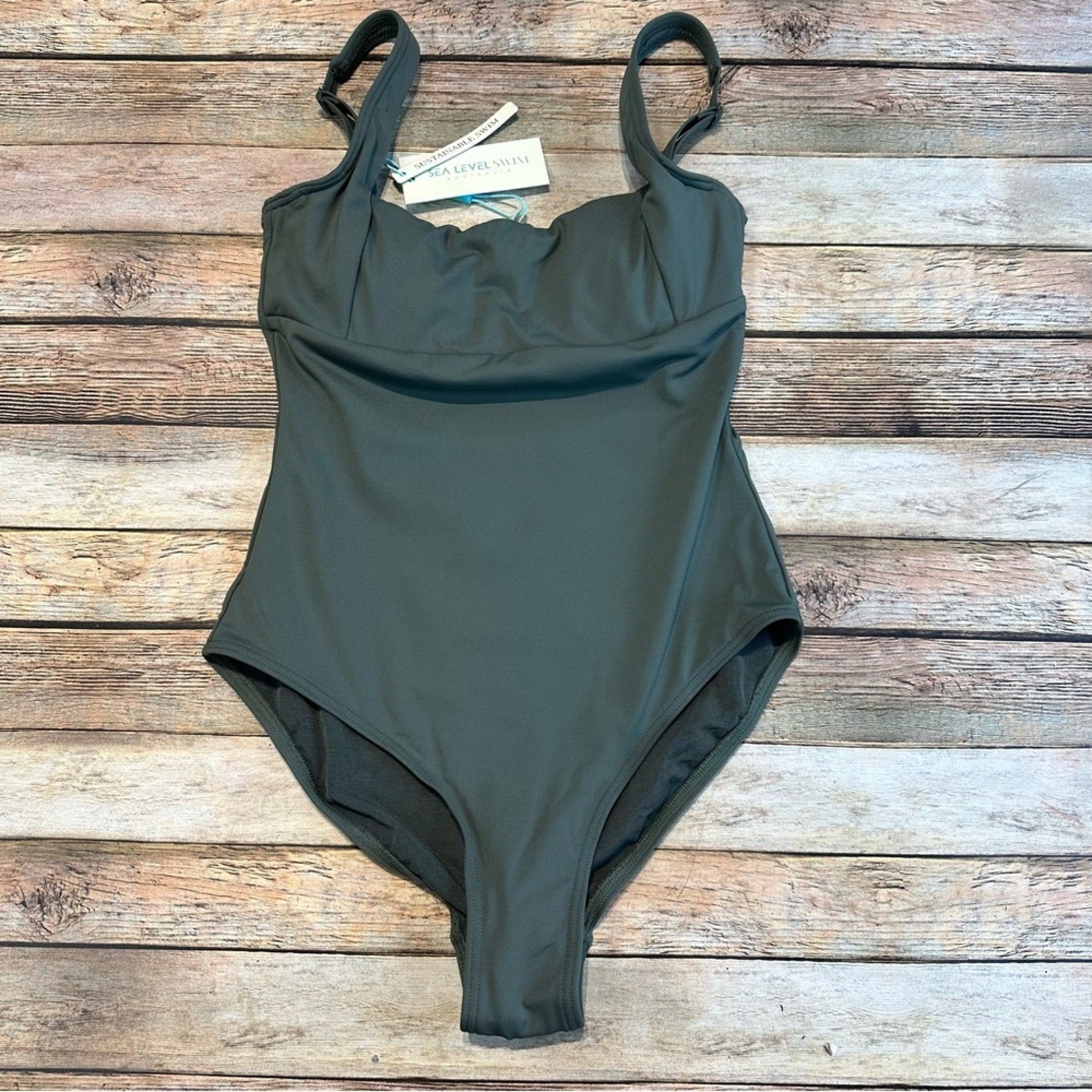 Yummie Women's Athena Square Neck One Piece Swimsuit – Retro Style With Mid-Back Cutout & Sewn-in Cups - View #5