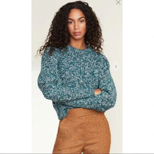 New Veronica Beard Roopa Puff sleeve wool sweater in Petrol Medium