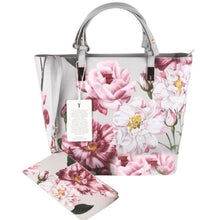 Ted Baker Jovelle Floral Purse Leather Handbag Flowers Pink Grey Tote